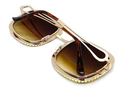 Classy Elegant Vintage Retro Style Bling SUNGLASSES Rose Gold Frame Rhinestones - Picture 6 of 7