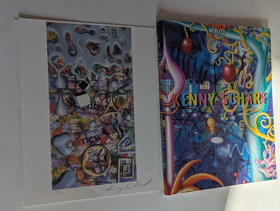 Kenny Scharf Firmado y Número Litografía + Tony Shafrazi Edición Limitada Libro 1998! Foto 2 de 4