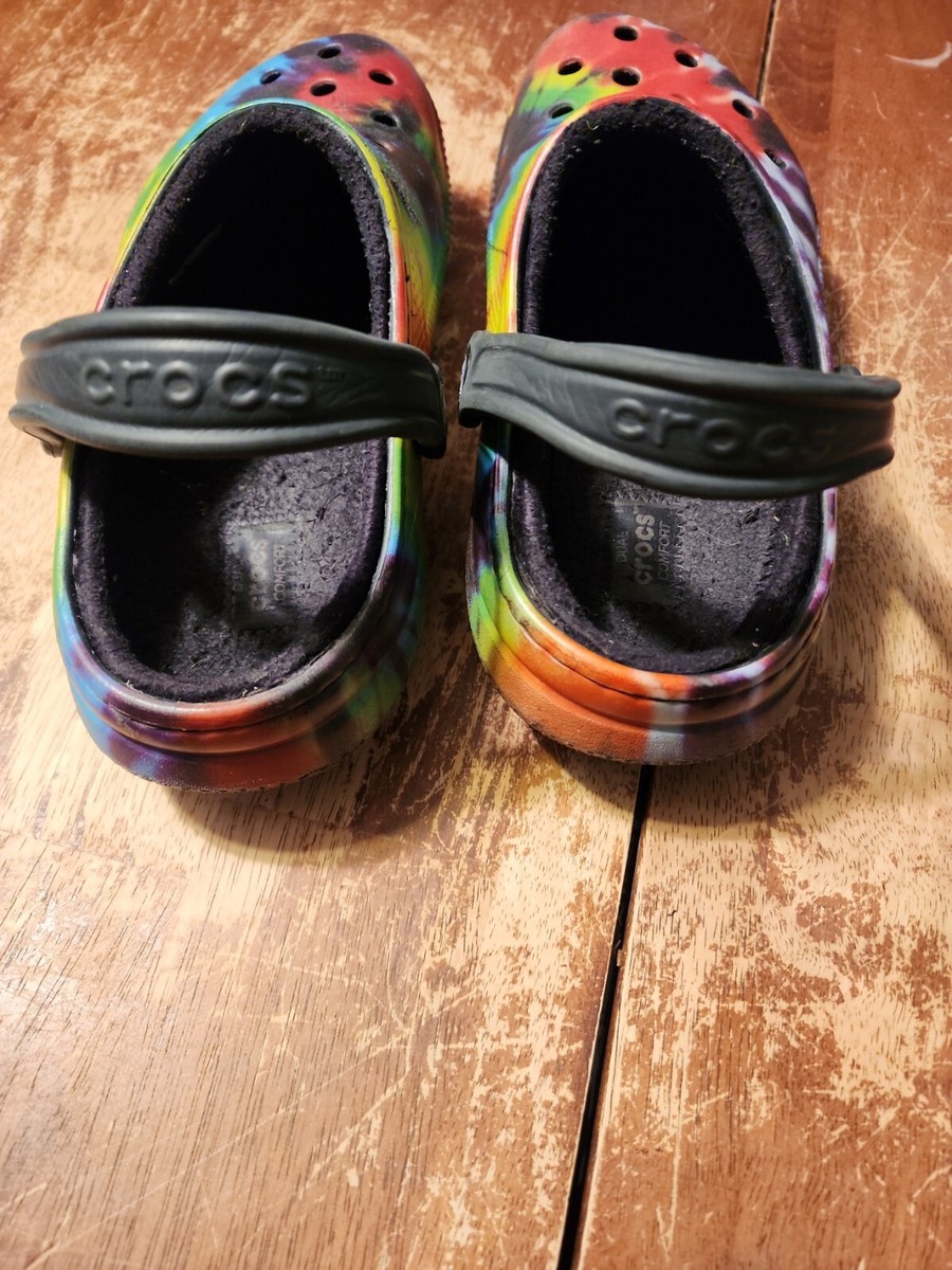 Crocs Classic Lined Tie Dye Clog Multi-Colored 206341 Dual