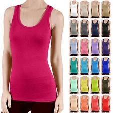 NE PEOPLE Light Weight Basic Contrast Inner Binding Racerback Tank Top  NEWT117