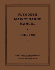 1934-1936 Plymouth All Models Factory Shop Service Manual