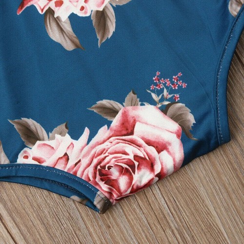 2Pcs Newborn Baby Girls Clothes Set Romper Long Sleeve Floral Jumpsuit Leg Socks - Picture 7 of 9