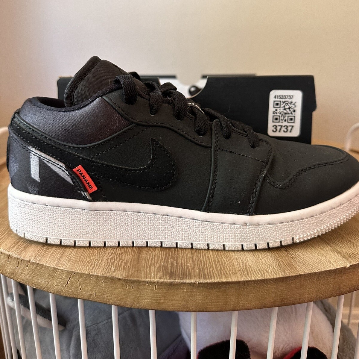 Size 5Y - Paris Saint-Germain BG Air Jordan 1Low Black/Black