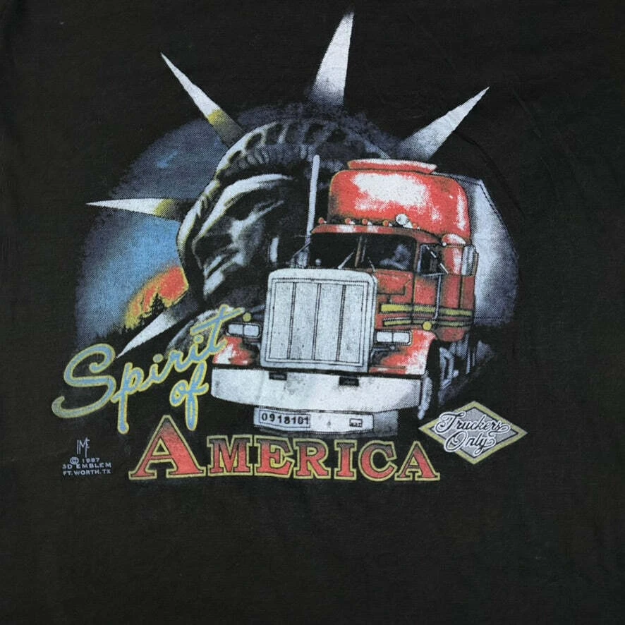 Camiseta vintage solo camioneros emblema 3D talla pequeña Foto 2 de 4