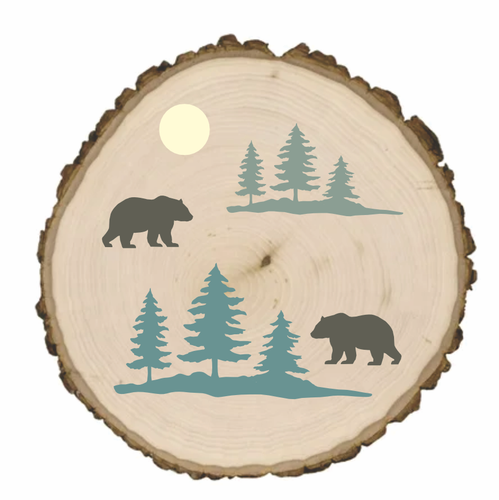 Stencils by Joanie Hillside Bear Forest Pine Trees Moon Rustic Cabin DIY Signs - Picture 4 of 10