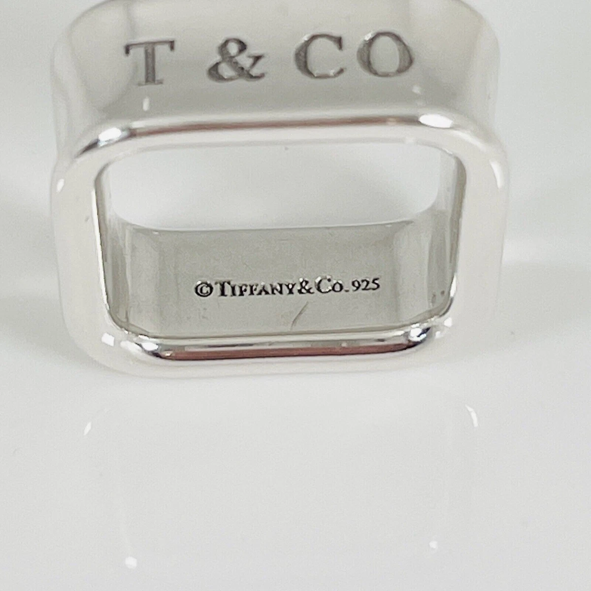 Size 4.5 Tiffany 1837 Square Ring in Sterling Silver Unisex Mens