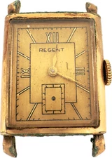 Vintage 22mm Regent Men's Mechanical Wristwatch Rectangular Art Deco for Parts