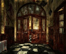 Vintage Old Castle Interior Backdrop Halloween Spooky Background Studio Props