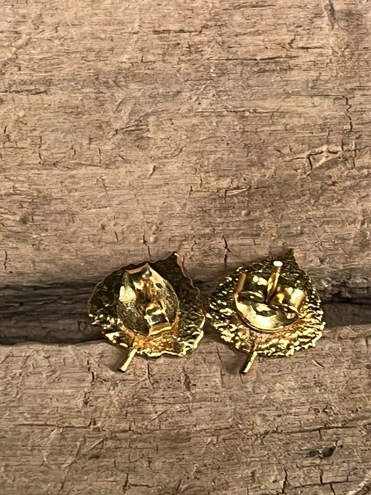 GOLD DIPPED LEAF STUD EARRINGS.50” - image 3