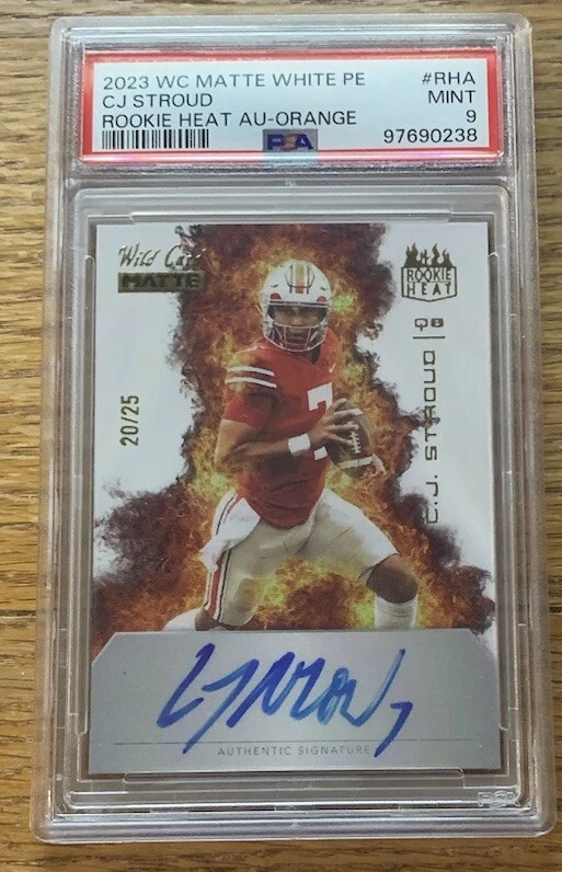 CJ Stroud Wild Card Matte White Premium Edition Rookie Heat Autographs #RHA Orange