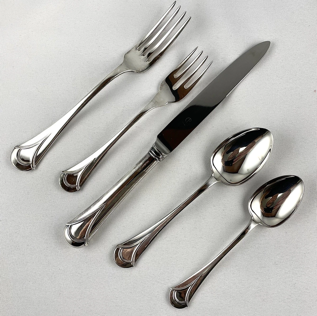 Italian Bellotto Sterling Silver Lui Flatware Set 6 Place