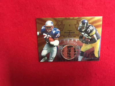 1997 Edge Jerome Bettis Curtis Martin game used ball card NFL gu Steelers 