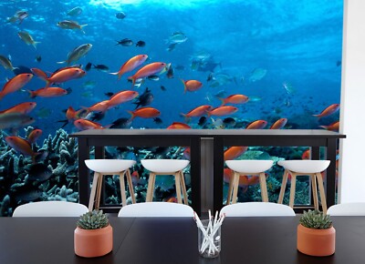 3D Red Fish G9501 Wallpaper Wall Murals Removable Self-adhesive Honey