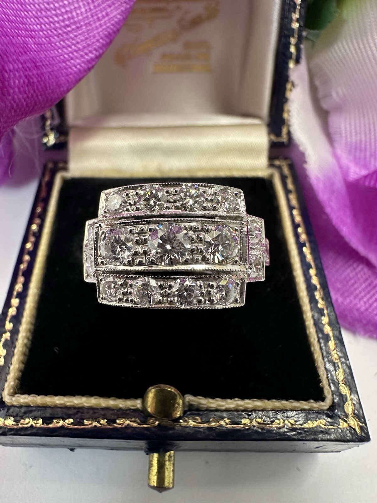 Stunning Deco Diamond (1.25ct) Platinum Ring