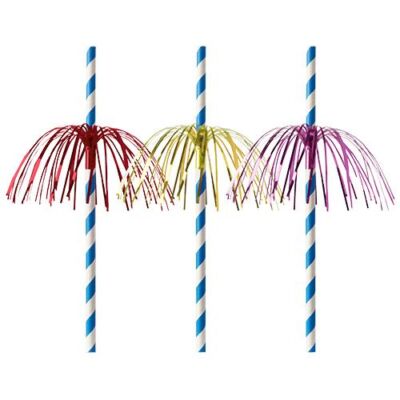 Papstar Trinkhalme Papier Ø 6 mm · 20 cm blau/weiss ''Fireworks'' umweltfreundlich