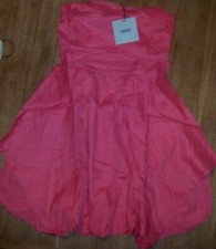 Dress Bandeau Pink Summer Bubble Hem ASOS Misses size 2 New