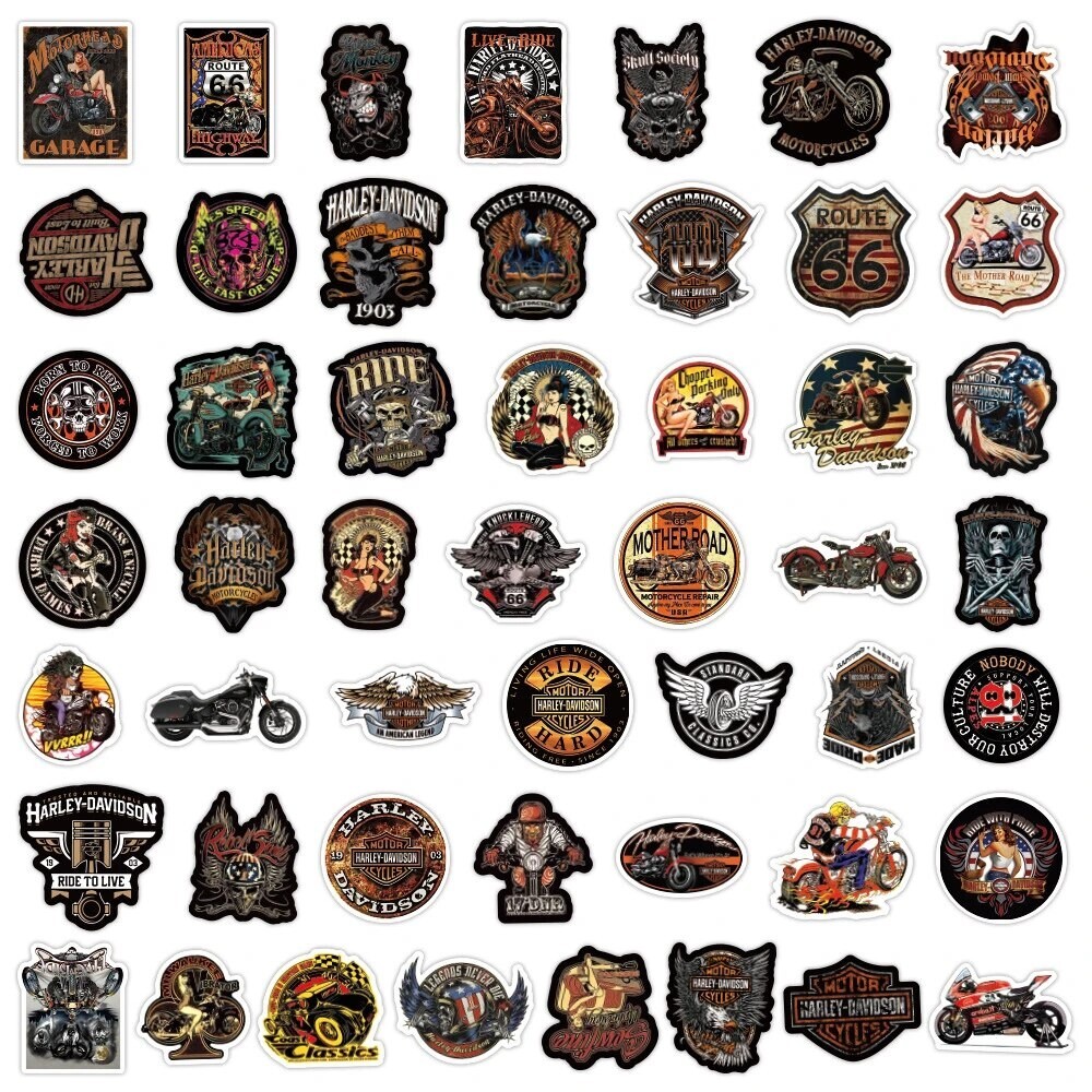50 Pcs Motorcycle Rider Racing Stickers Skateboard/Luggage/Laptop/Bike Helmet