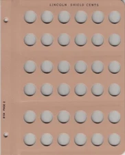 Dansco Album Page # 2 8104 For US Lincoln Shield Cent Penny Coins Blank No Date