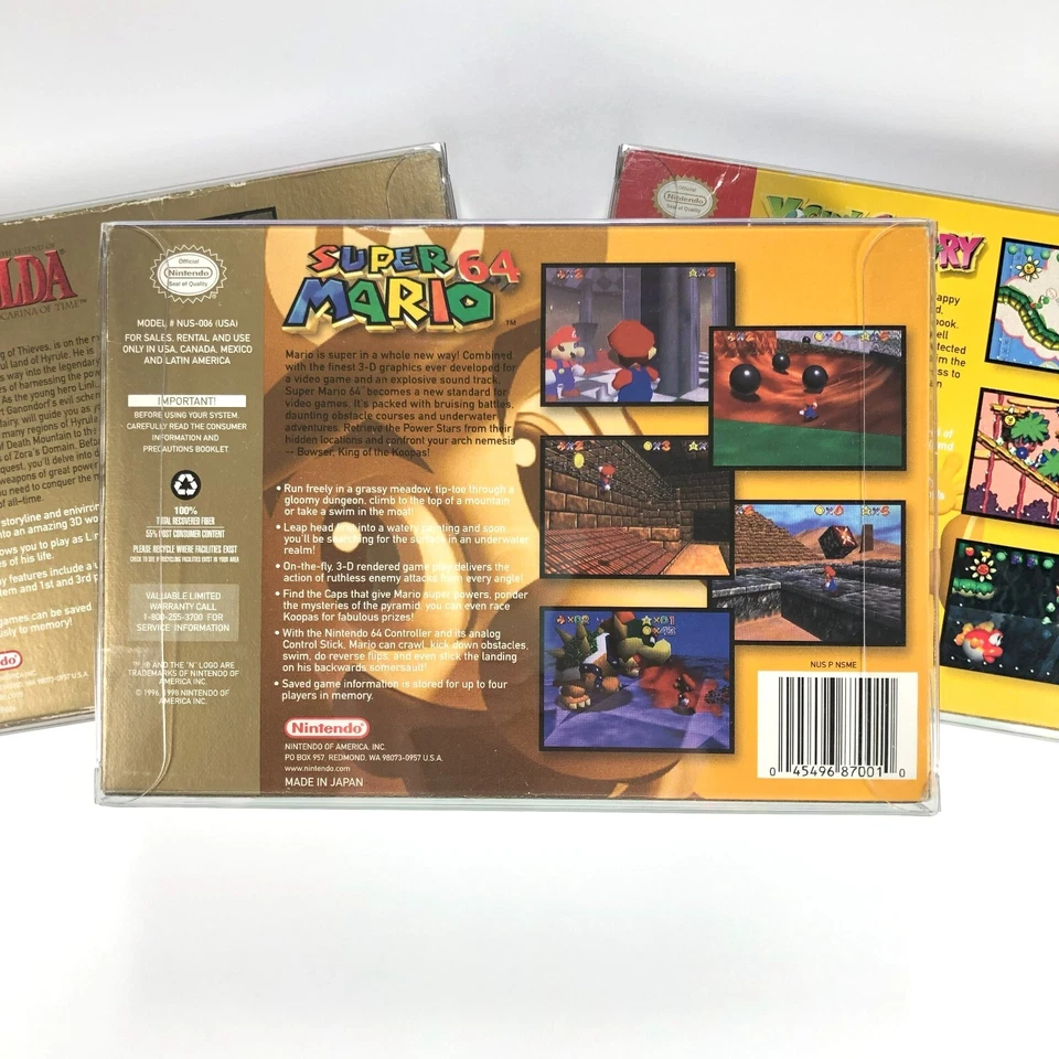 25 N64 Clear Plastic Box Protector Sleeve Case for Complete CIB Games - Image 3 of 4