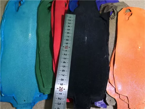 1PCS Real Polished Stingray Shagreen Fish Skin Leather Hide Pelt Various colors - Picture 11 of 36