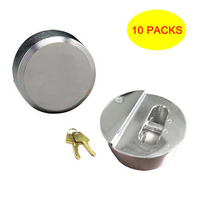Lot of 10 Hidden Shackle Hockey Puck Padlock van trailer door lock Stepped back
