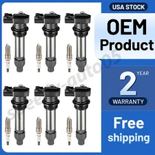 6 Ignition Coil Pack UF569 and Spark Plug For 2010-2012 Chevrolet Malibu 3.6L V6