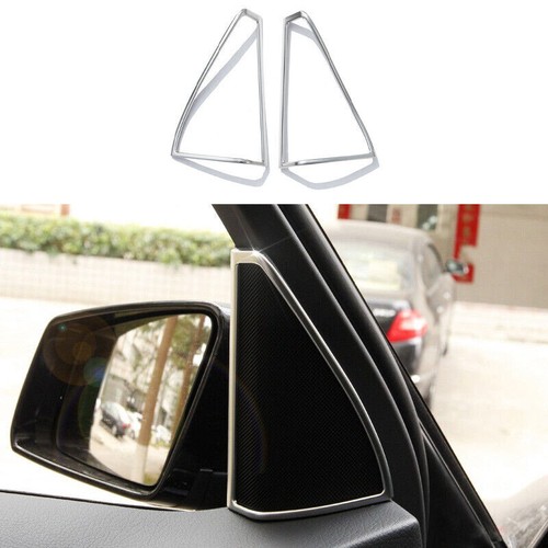 A Pillar Horn Frame Cover Trim 2pcs For Mercedes-Benz GLK 2009-2015 Matte Silver