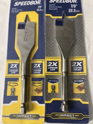 2 Irwin Speedbor Bits  7/8 