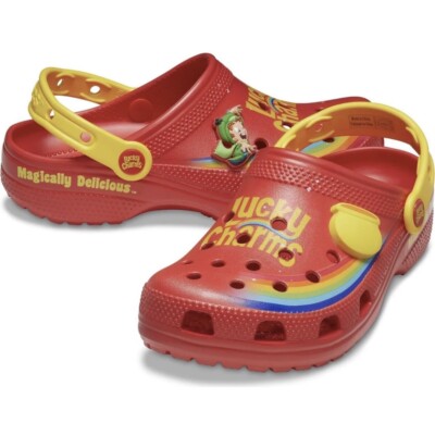 Crocs x Lucky Charms Magically Delicious Clogs Sandals Shoes new Mens Size 11 Crocs Lucky Charms Clogs Magically Delicious Cereal Red  main image 4