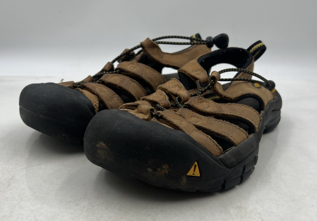 Sandali Keen uomo taglia 9 Newport H2 pelle marrone punta chiusa escursionismo impermeabili