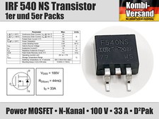 IRF 540 NS N-Kanal Power MOSFET FET 100V 33A 130W D²Pak IRF540NS IRF540 NS