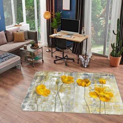 3D Yellow Flower Pattern ZHUA3236 Game Non Slip Rug Mat Photo Carpet Amy