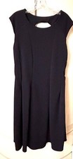 NWT Black Midi Dress Size: 14 / 16 Stretchy - Back Cutout Cap Sleeve by Avenue