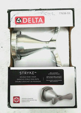 DELTA STRYKE DOUBLE ROBE HOOK STAINLESS STEEL FINISH 77638-SS