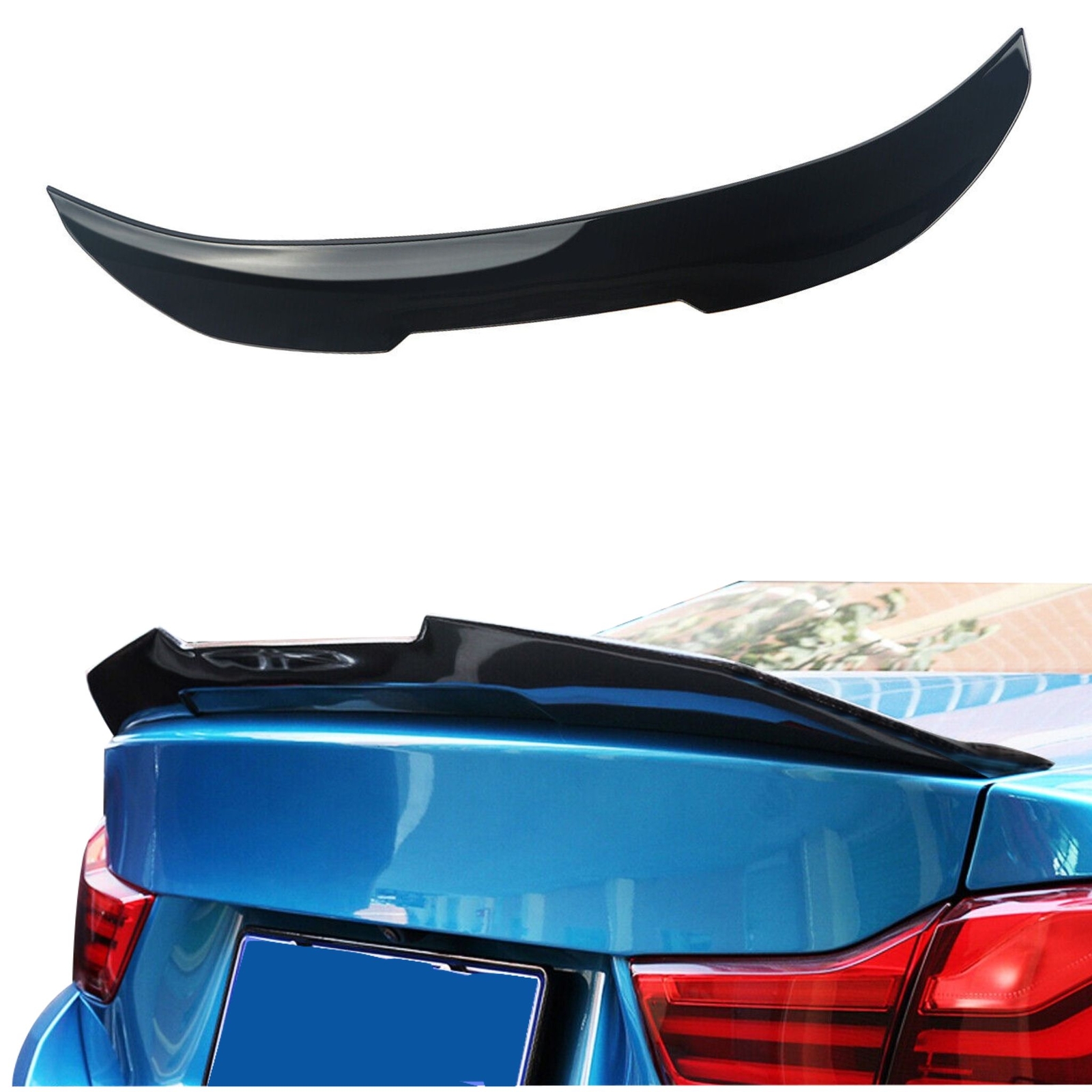 For BMW 4 Series Gran Coupe 4 F36 Compatible Rear Spoiler Edge BLACK PAINTED