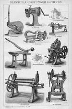 Traitement Des Métaux Laminoir Cisailles À Tôle HOLZSTICH De 1898 Plieuse Presse