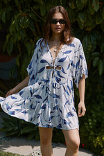 NWT Anthropologie Keyhole Tiered Babydoll Dress Small