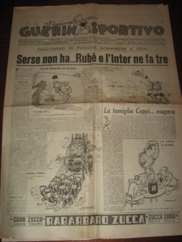 GUERIN SPORTIVO 1949 SERSE COPPI ROUBAIX , INTER PASSA A BOLOGNA ! RARISSIMO! - Bild 1 von 1