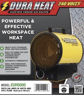 Dura Heat 4800 Watt, 16,400 Btu, 240V Portable Electric Air Heater EUH5000