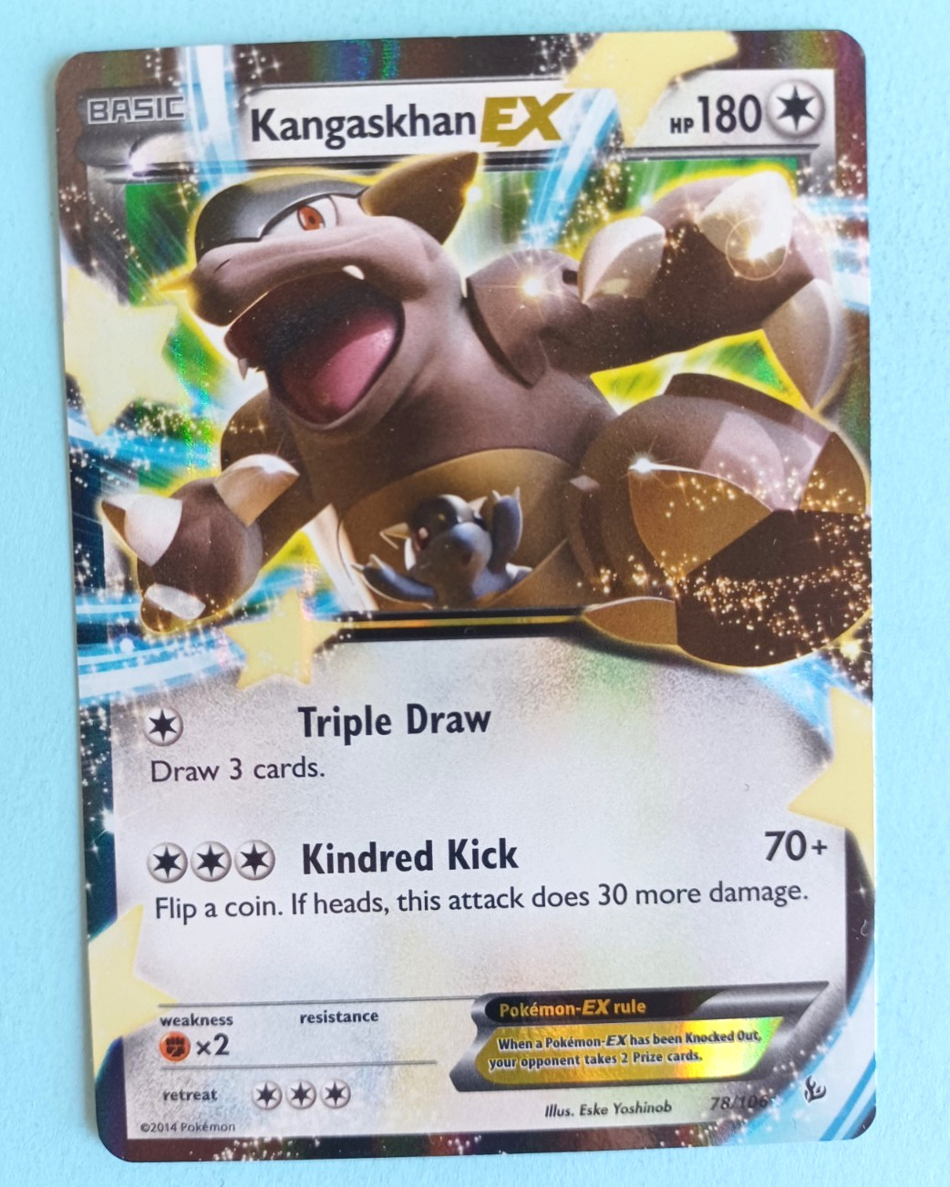 POKEMON XY FLASHFIRE KANGASKHAN EX #78/106 HOLO RARE VERY LIGHT PLAY