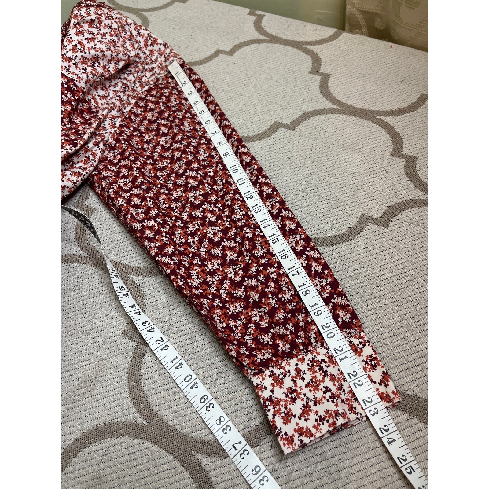 Lands' End button down A-line split-panel floral … - image 7