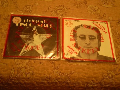 LOT OF 2  J.LENNON R. STARR BEATLES REL. SEALED IN ORIGINAL BAGGIE w/PS /45RPM