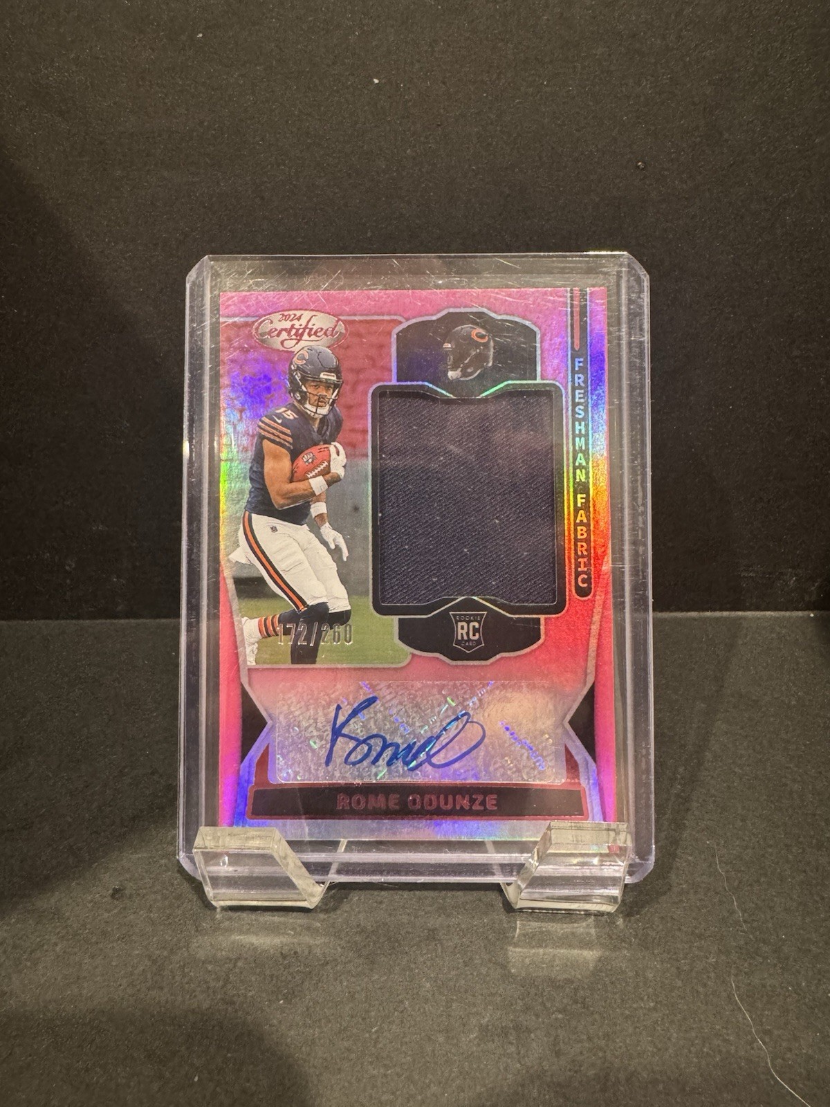 2024 Panini Certified - Freshman Fabric Mirror Signatures Pink Rome Odunze /260