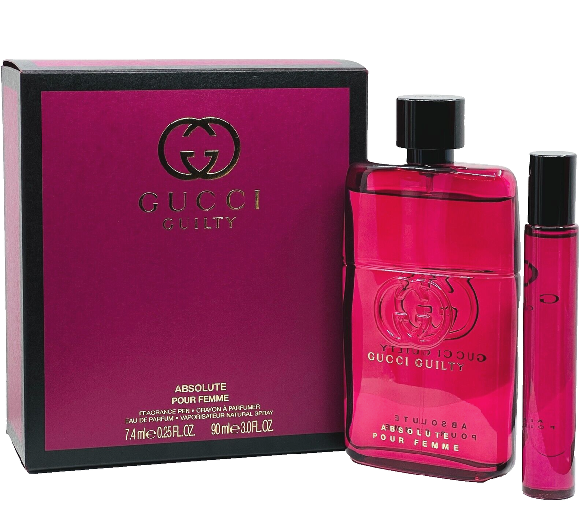 Gucci Guilty Absolute by gucci 2 pc set (3.0 oz + 0.25 oz) EDP NIB