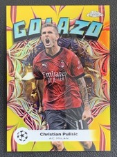 Christian Pulisic 2023-24 Topps Chrome UCC Golazo Yellow Refractor /125 #GL-1