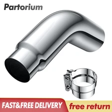 4"-5"/4"-6"/5"-6" Diesel Exhaust Chrome Turndown Elbow Tip 23" Long with a Clamp