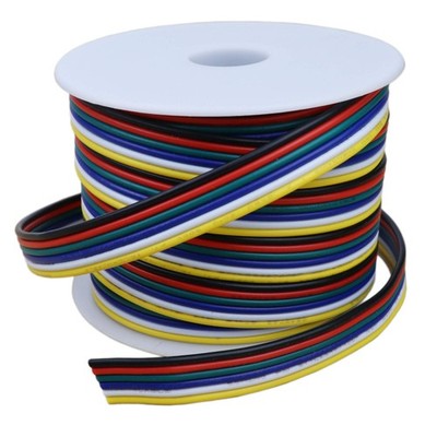 10m 18 Gauge RGBCCT LED Strip Extension Cable 18AWG 6pin 6 Color Stand Electr