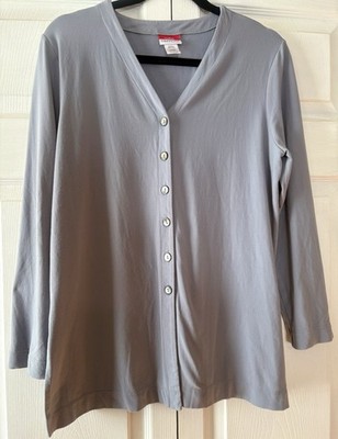LL Bean Traveler Light Teal Blue Tunic Top Women's Size Small Petite