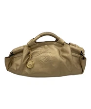 LOEWE Hand Bag Tote Purse Aire Anagram Gold Authentic