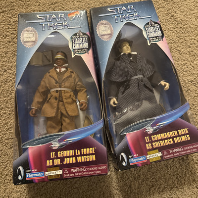 Star Trek Star Fleet Sherlock Holmes & Watson Data LaForge TARGET EXC Rate Vintage